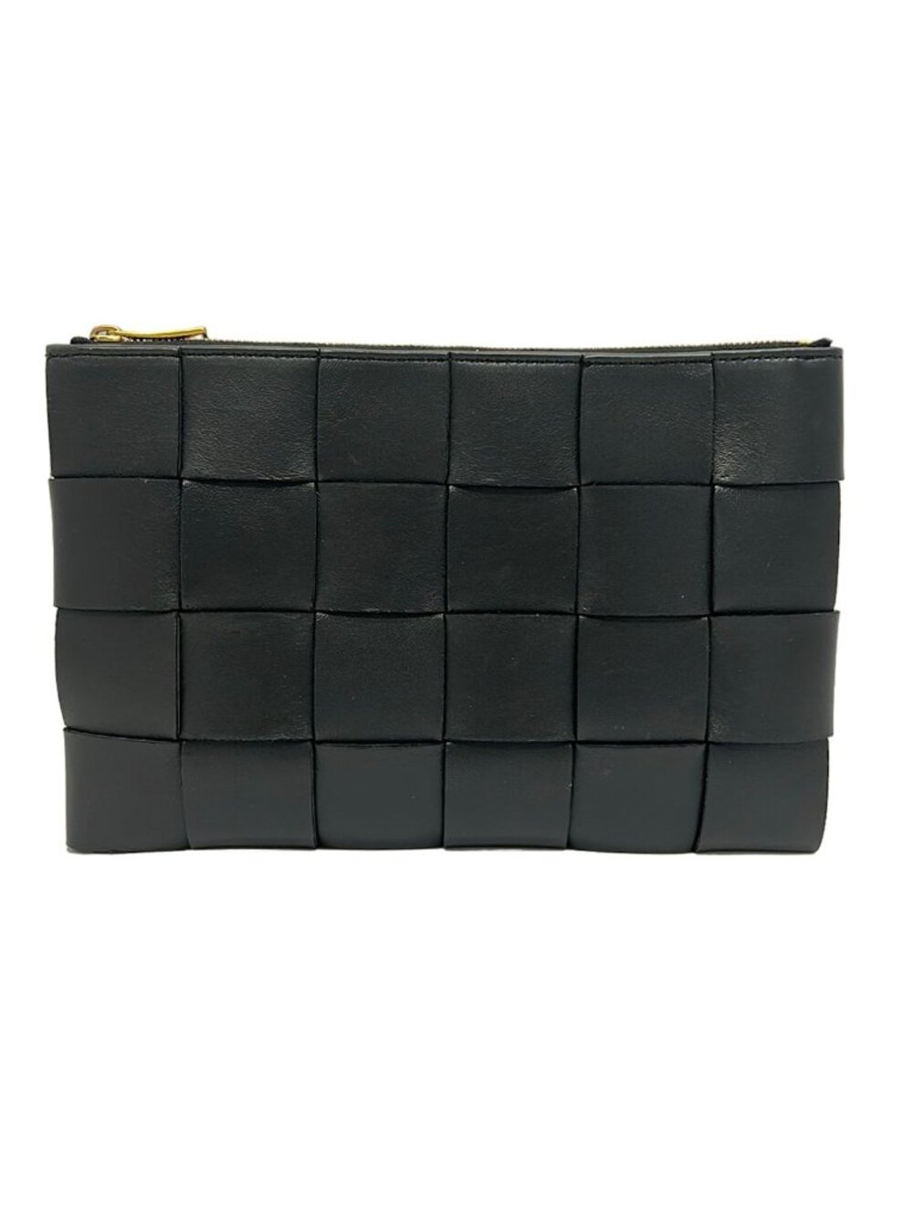 Bottega Veneta Pouch Maxi Intrecciato Black Leather